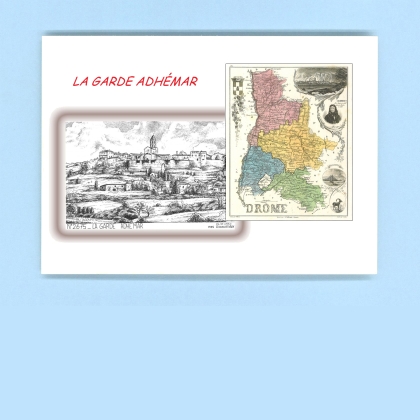 Cartes Postales impression Noir avec dpartement sur la ville de LA GARDE ADHEMAR Titre : vue