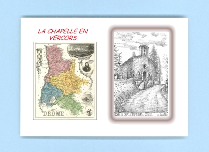 Cartes Postales impression Noir avec dpartement sur la ville de LA CHAPELLE EN VERCORS Titre : abbaye de st antoine