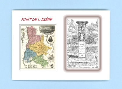Cartes Postales impression Noir avec dpartement sur la ville de PONT DE L ISERE Titre : monument du 45eme parallele