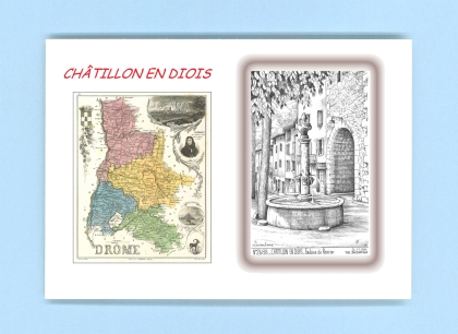 Cartes Postales impression Noir avec dpartement sur la ville de CHATILLON EN DIOIS Titre : fontaine du reviron