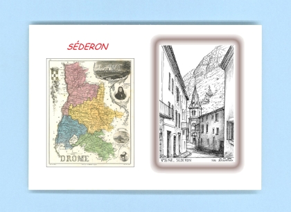 Cartes Postales impression Noir avec dpartement sur la ville de SEDERON Titre : vue