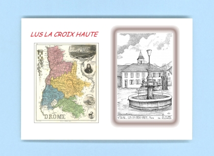 Cartes Postales impression Noir avec dpartement sur la ville de LUS LA CROIX HAUTE Titre : mairie