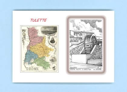 Cartes Postales impression Noir avec dpartement sur la ville de TULETTE Titre : la celebre roue