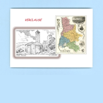 Cartes Postales impression Noir avec dpartement sur la ville de VERCLAUSE Titre : vue
