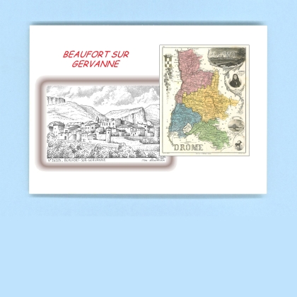 Cartes Postales impression Noir avec dpartement sur la ville de BEAUFORT SUR GERVANNE Titre : vue