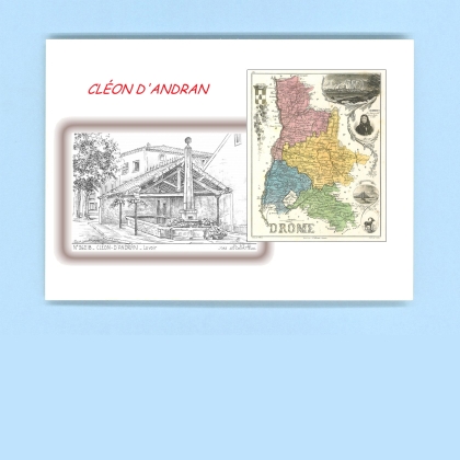 Cartes Postales impression Noir avec dpartement sur la ville de CLEON D ANDRAN Titre : lavoir