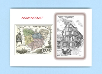 Cartes Postales impression Noir avec dpartement sur la ville de NONANCOURT Titre : maison