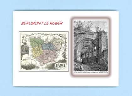 Cartes Postales impression Noir avec dpartement sur la ville de BEAUMONT LE ROGER Titre : abbaye de la ste trinite