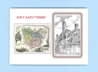 Cartes Postales impression Noir avec dpartement sur la ville de PONT ST PIERRE Titre : anciennes filatures