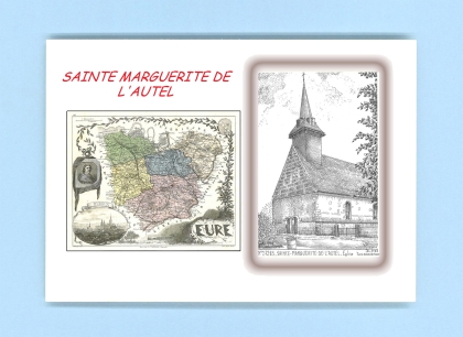 Cartes Postales impression Noir avec dpartement sur la ville de STE MARGUERITE DE L AUTEL Titre : eglise