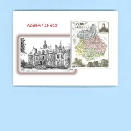 Cartes Postales impression Noir avec dpartement sur la ville de NOGENT LE ROI Titre : chateau