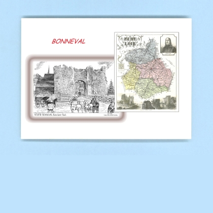 Cartes Postales impression Noir avec dpartement sur la ville de BONNEVAL Titre : porte st roch