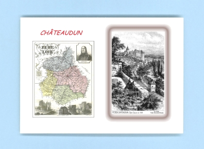 Cartes Postales impression Noir avec dpartement sur la ville de CHATEAUDUN Titre : vue