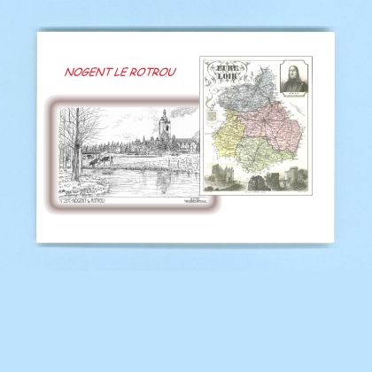 Cartes Postales impression Noir avec dpartement sur la ville de NOGENT LE ROTROU Titre : vue