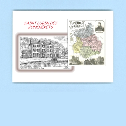 Cartes Postales impression Noir avec dpartement sur la ville de ST LUBIN DES JONCHERETS Titre : mairie