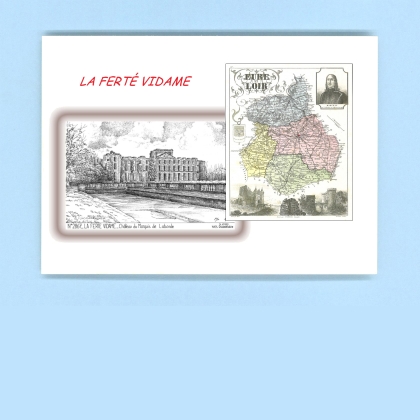 Cartes Postales impression Noir avec dpartement sur la ville de LA FERTE VIDAME Titre : chateau du marquis de laborde