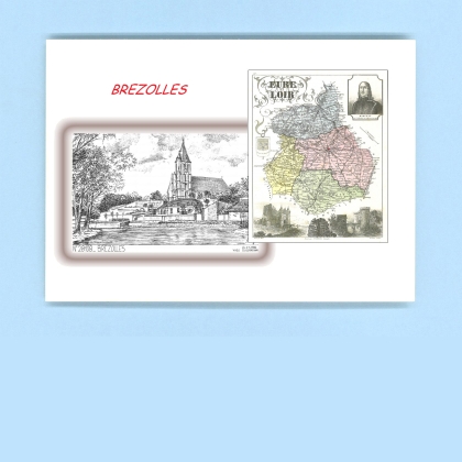 Cartes Postales impression Noir avec dpartement sur la ville de BREZOLLES Titre : vue