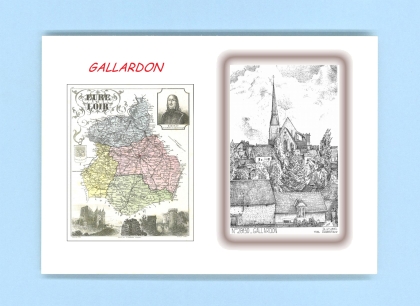 Cartes Postales impression Noir avec dpartement sur la ville de GALLARDON Titre : vue