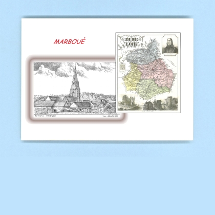 Cartes Postales impression Noir avec dpartement sur la ville de MARBOUE Titre : vue