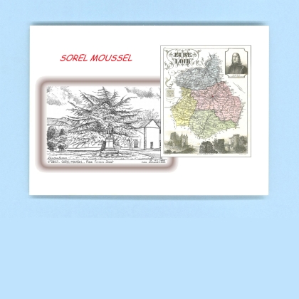 Cartes Postales impression Noir avec dpartement sur la ville de SOREL MOUSSEL Titre : place firmin didot
