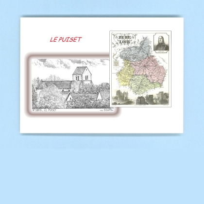 Cartes Postales impression Noir avec dpartement sur la ville de LE PUISET Titre : vue