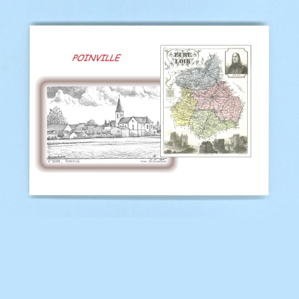 Cartes Postales impression Noir avec dpartement sur la ville de POINVILLE Titre : vue