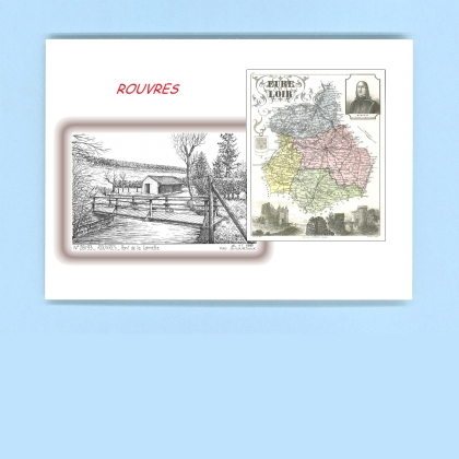 Cartes Postales impression Noir avec dpartement sur la ville de ROUVRES Titre : pont de la cornette