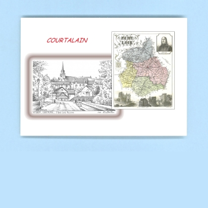 Cartes Postales impression Noir avec dpartement sur la ville de COURTALAIN Titre : vue (d apres ca)
