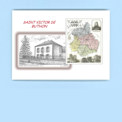 Cartes Postales impression Noir avec dpartement sur la ville de ST VICTOR DE BUTHON Titre : mairie