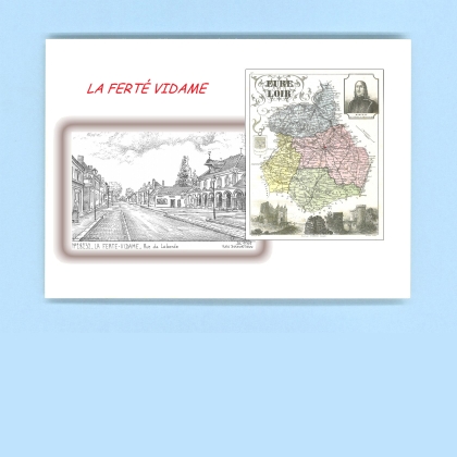 Cartes Postales impression Noir avec dpartement sur la ville de LA FERTE VIDAME Titre : rue de laborde