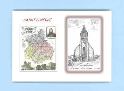 Cartes Postales impression Noir avec dpartement sur la ville de ST LUPERCE Titre : eglise