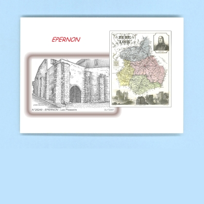 Cartes Postales impression Noir avec dpartement sur la ville de EPERNON Titre : les pressoirs