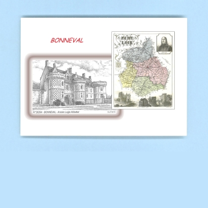Cartes Postales impression Noir avec dpartement sur la ville de BONNEVAL Titre : ancien logis abbatial