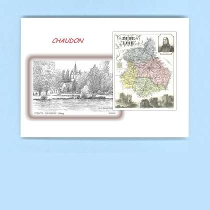 Cartes Postales impression Noir avec dpartement sur la ville de CHAUDON Titre : etang
