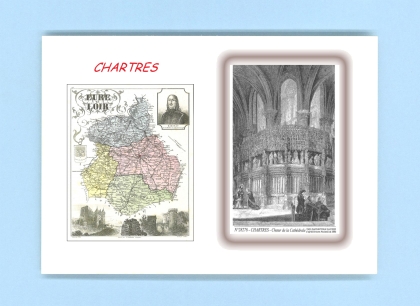 Cartes Postales impression Noir avec dpartement sur la ville de CHARTRES Titre : choeur de la cathedrale