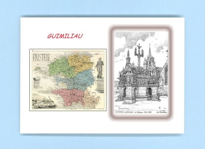 Cartes Postales impression Noir avec dpartement sur la ville de GUIMILIAU Titre : le calvaire 15811588