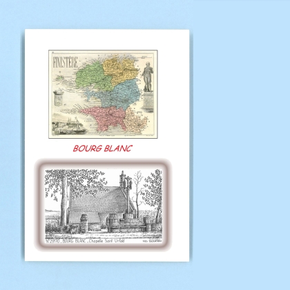 Cartes Postales impression Noir avec dpartement sur la ville de BOURG BLANC Titre : chapelle st urfold
