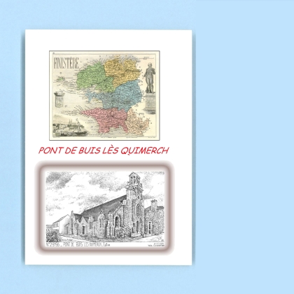 Cartes Postales impression Noir avec dpartement sur la ville de PONT DE BUIS LES QUIMERCH Titre : eglise