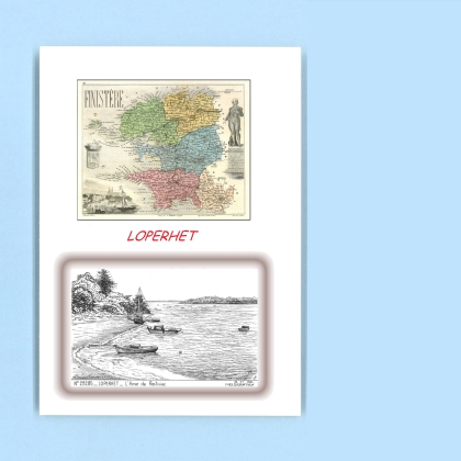 Cartes Postales impression Noir avec dpartement sur la ville de LOPERHET Titre : l anse de rostiviec