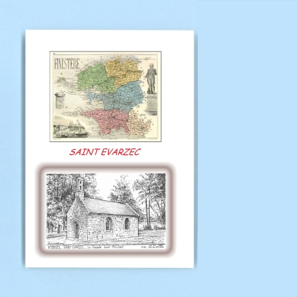 Cartes Postales impression Noir avec dpartement sur la ville de ST EVARZEC Titre : la chapelle st philibert