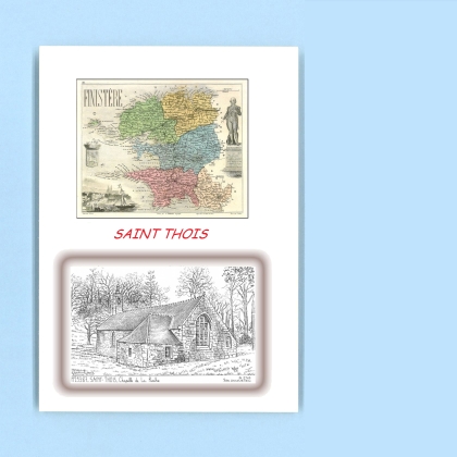 Cartes Postales impression Noir avec dpartement sur la ville de ST THOIS Titre : chapelle de la roche