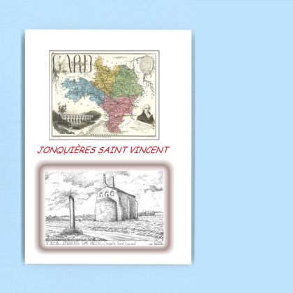 Cartes Postales impression Noir avec dpartement sur la ville de JONQUIERES ST VINCENT Titre : chapelle st laurent