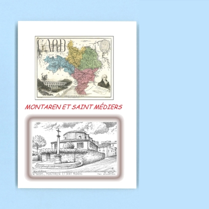 Cartes Postales impression Noir avec dpartement sur la ville de MONTAREN ET ST MEDIERS Titre : vue