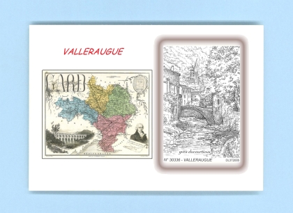 Cartes Postales impression Noir avec dpartement sur la ville de VALLERAUGUE Titre : vue
