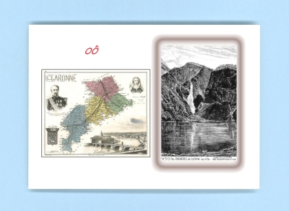 Cartes Postales impression Noir avec dpartement sur la ville de OO Titre : lac