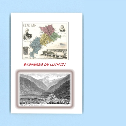 Cartes Postales impression Noir avec dpartement sur la ville de BAGNERES DE LUCHON Titre : la vallee de luchon