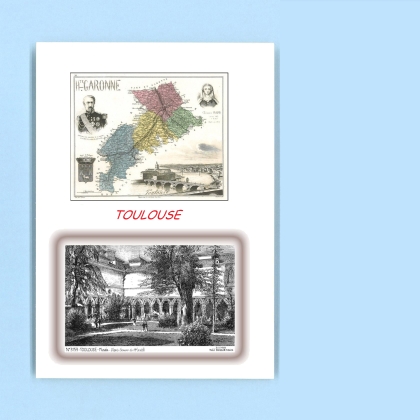 Cartes Postales impression Noir avec dpartement sur la ville de TOULOUSE Titre : musee