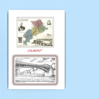 Cartes Postales impression Noir avec dpartement sur la ville de CALMONT Titre : vue