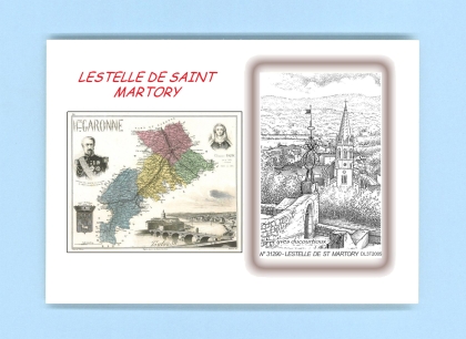 Cartes Postales impression Noir avec dpartement sur la ville de LESTELLE DE ST MARTORY Titre : vue