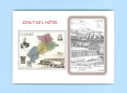 Cartes Postales impression Noir avec dpartement sur la ville de IZAUT DE L HOTEL Titre : le cagire